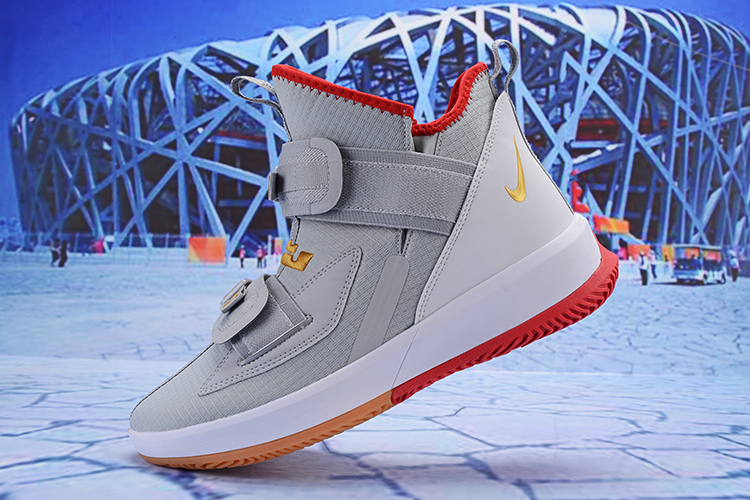 2019 Nike LeBron Soldier 13 Grey White Yellow Red - Click Image to Close